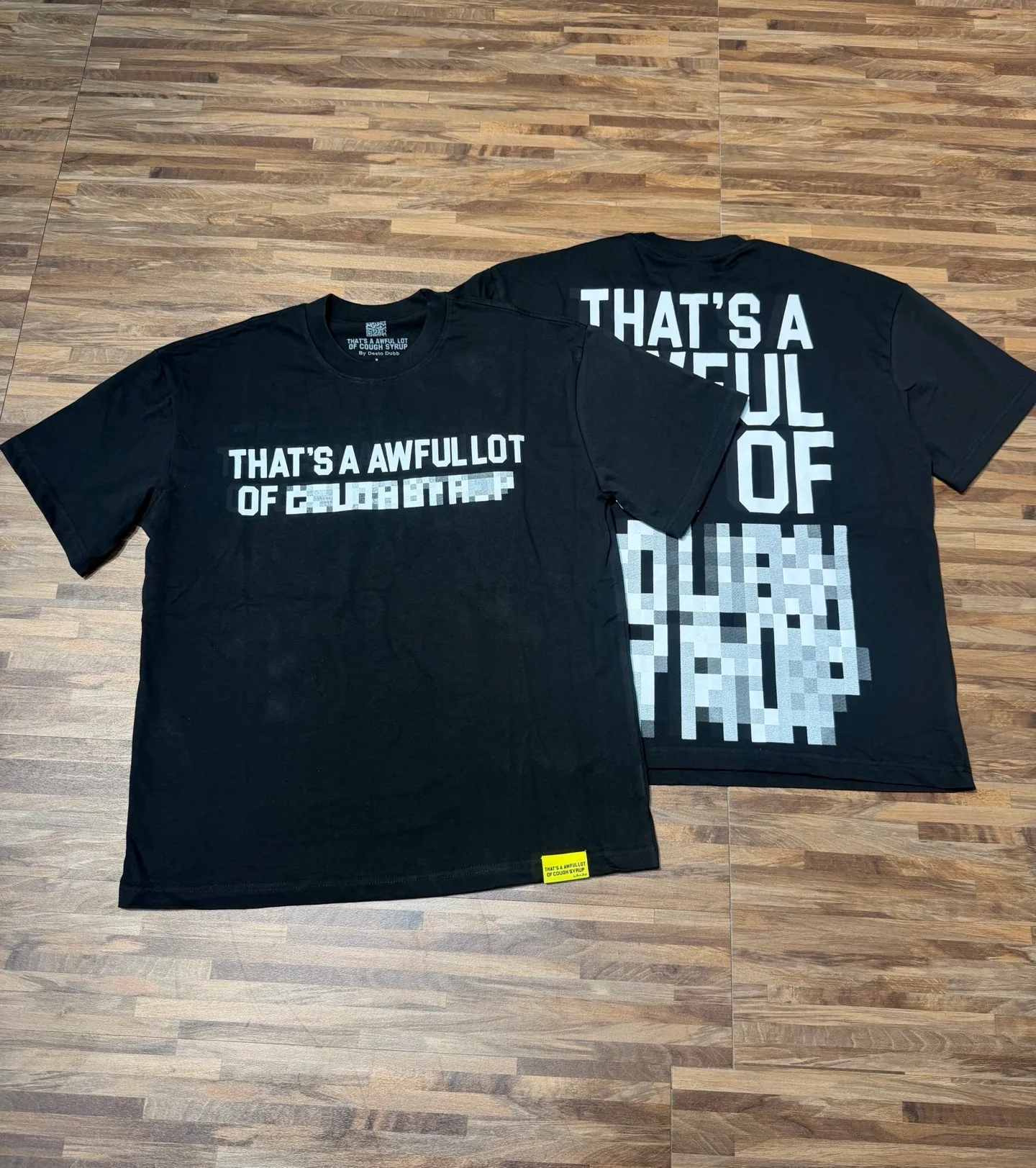 2243# Black/ ｜ THAT'S A AWFUL LOT OF COUGH SYRUP In Stock T （fabric):32 Sizes（size）：S-M L X L （colour）： Black）